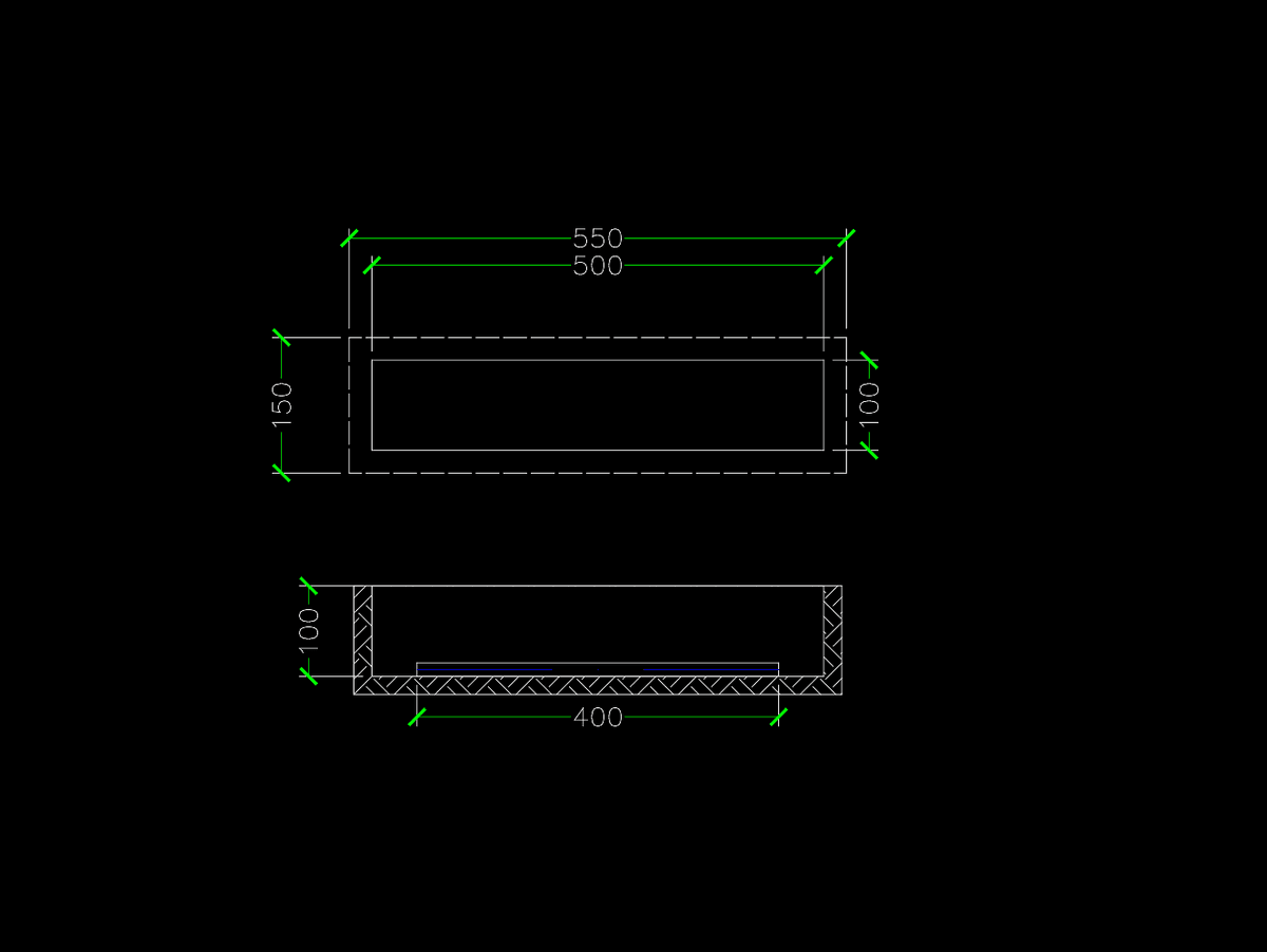 CadChat Rohr mit Oberflächenbefestigung Zeichnung